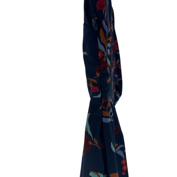 eShakti Shirt Dress Blue Floral Collared A Line Size 4 Short Sleeve Knee Length - Picture 7 of 9